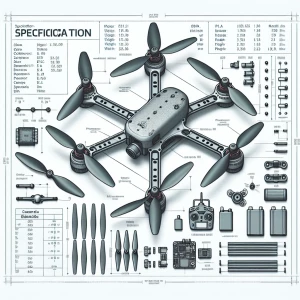 Detailed specification sheet for a 3D printed drone