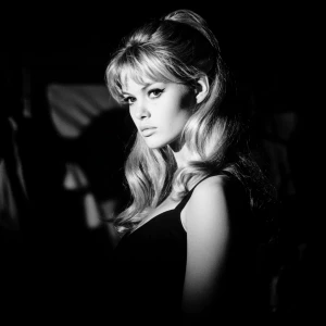Brigitte bardot in a noir movie, high contrast
