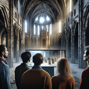 2 guys and 2 girls look at the screen in surprise. Which depicts...
