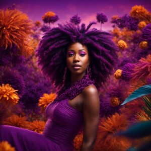 create a  ultra high resolution 3D beautiful African American fe...