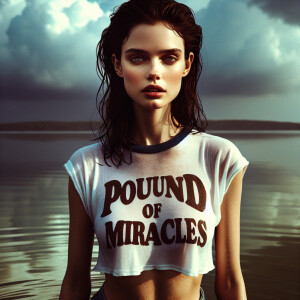 Create realistic color photograph from early seventies of a beau...