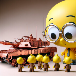 Cartoon yellow minions in round glasses from Despicable Me aroun...