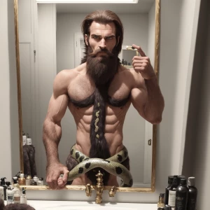 And he was fullynake toned hairy well groomed man exudig confide...