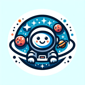 use Astronaut, planet, star, galaxy to design mascot