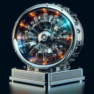 A mesmerizing augmented high-tech siren, its metallic body gleam...