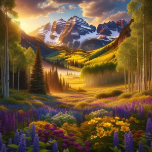 A spring time photograph of Aspen, Colorado, captured in 3D 8K U...
