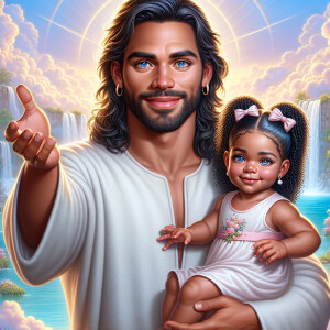 Create a 3D realistic artwork featuring the phrase 'Jesus Saves'...