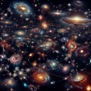 "In the vast expanse of space, a breathtaking tapestry unfolds....