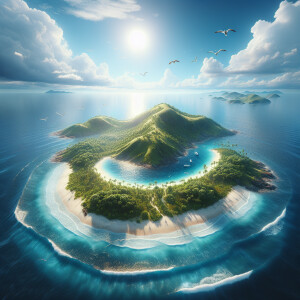 Island in open sea