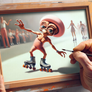 This is a caricature-style painting of an elderly marvin the mar...