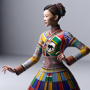 Asian women in a traditional South African mating ritual dress