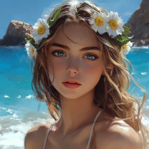 Girl Aliem in Aegean Art style