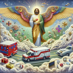 Create a realistic 3D oil painting depicting a scene of emergenc...