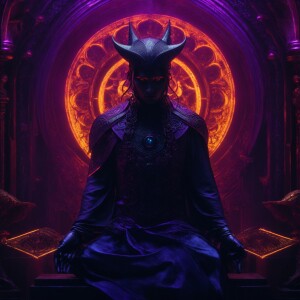 artwork that embodies the dark and gothic fantasy theme with a d...