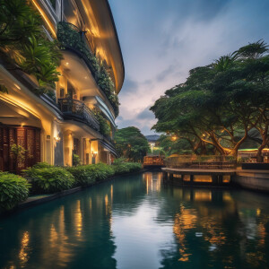 Photo from back, mysterious, elegant, travel in singapore