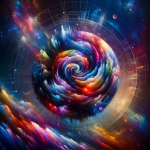 Create a professional-grade artwork depicting a 45-dimensional c...