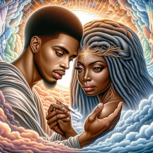 Ensure that the image distinctly represents both Jesus Christ an...