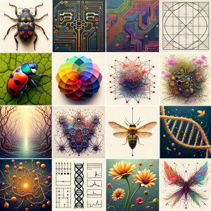 The golden ratio, Minimalist art Circuit, boards, circuitry, diagrams Cellular structures, DNA, circuit boards, colorful wires,  asian and Egyptian  graffiti, lie detector graphs, cardio, printout , branches infinity sign, cave, Art, handprints, distant birds flying, flowering vines, abstract gestural painting, dna