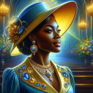 A spiritually enriching illustration portrays an African America...