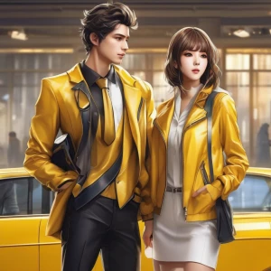 yellow jackets, woman and man, smart, education