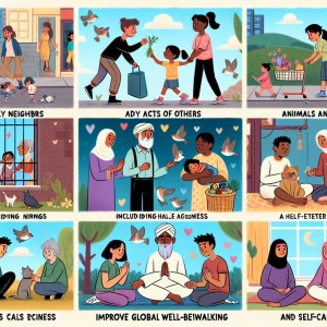 How would daily acts of kindness toward others include animals a...