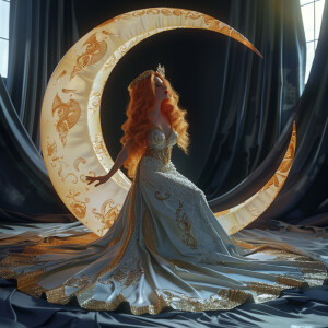 Photo realistic image. High resolution. Light ginger hair female...