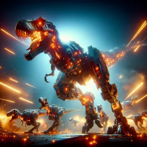 Generate an image depicting Grimlock from the Transformers serie...