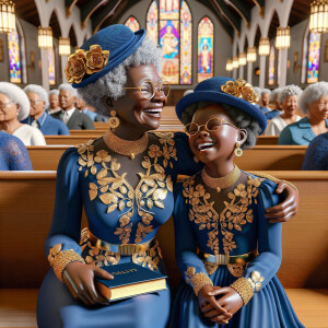 Adjust the 3-D realistic image to depict the African-American gr...