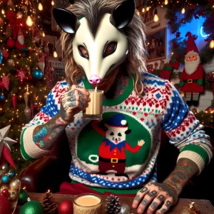 A photo of a Caucasian male with tattoos wearing an ugly light u...