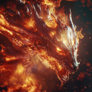 Dragon of fire 3D motion graphics 8K super detail hallucinogenic...