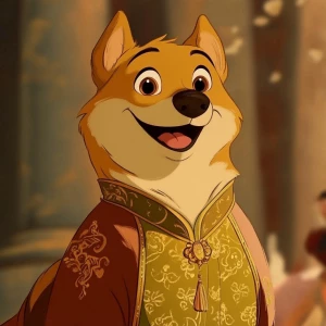 DOGE meme in disney style