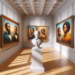 Design a close-up, detailed 3D view inside an African-American m...