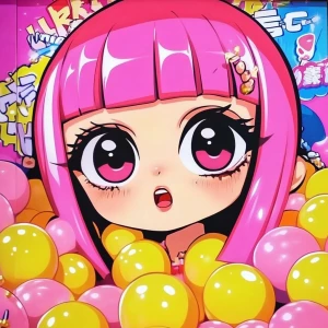 Yellow balls and pink dolls —sref 1