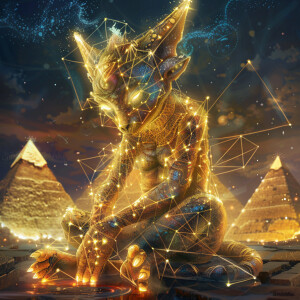 Illustrate a scene with a whimsical creature, embodying quantum...