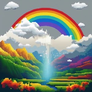 "ARTOPIA" artwork of a double exposure raindrop with a rainbow v...
