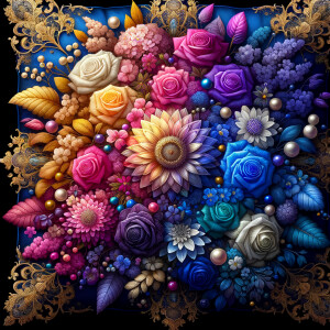 "Imagine a vibrant bouquet of flowers, each petal dipped in the...
