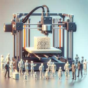 3d printer with mini creators they are printing with soft backgr...