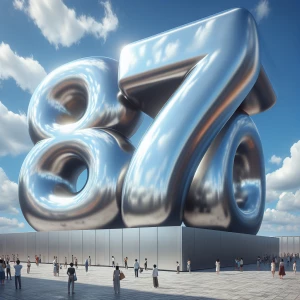 Generate a hyper-realistic detailed image of the numbers 8647 as...