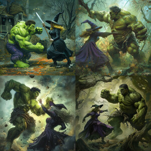 Hulk fight witch spunchbob
