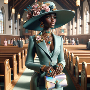 A 3-D realistic  illustration of an African American woman insid...