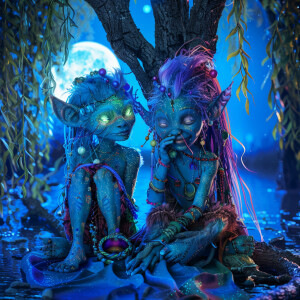 hyper realistic quantum energy cute young glowing glittery male...