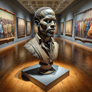 Design a close-up, detailed 3D view inside an African-American m...