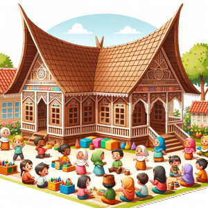draw indonesian joglo - kindergarten.