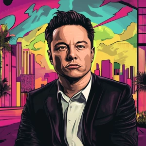 Elon Musk in GTA art style, Toilet, in the style of a Grand The...