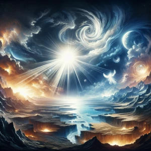 “Now the earth was formless and empty, darkness covered the surf...