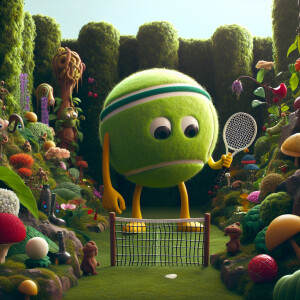 a tennis ball named "bounce" who dreams of playing in a big matc...