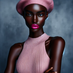 A striking portrait of a dark-complexioned woman exuding confide...