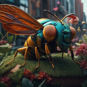 Create a collection of hyper-realistic 3D insect characters, eac...
