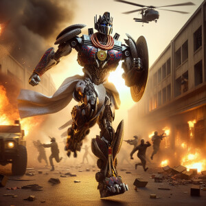 Nigeria as a transformer character, African king armor, large co...