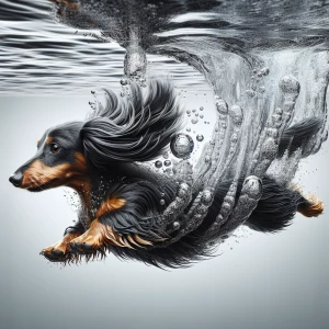 hyper-maximalism, ultra detailed photorealistic A longhair black...